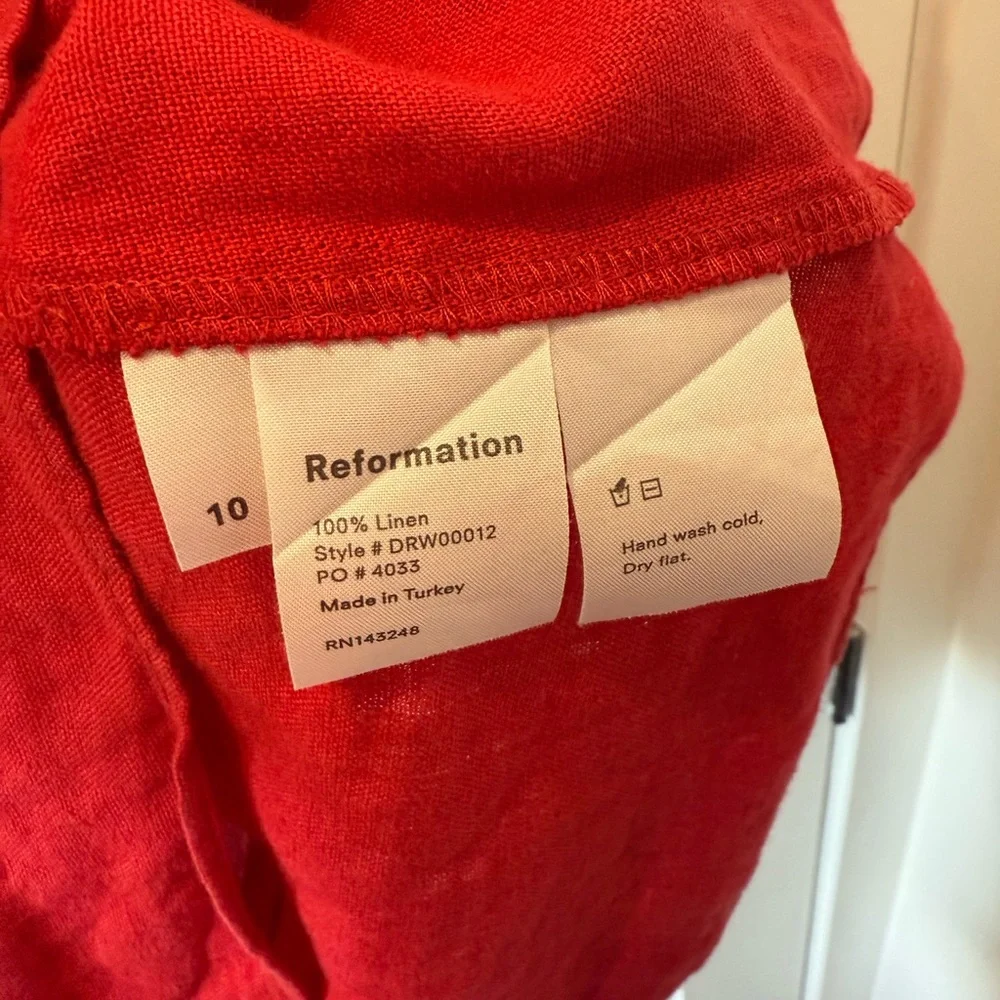 Reformation Red Linen Mini Dress - Picture 8 of 9